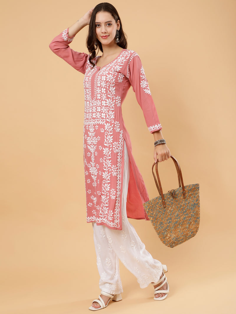 Aadhya Pure Modal Kurti- Pink