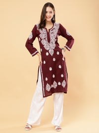 Myra Cotton Kurti- Wine