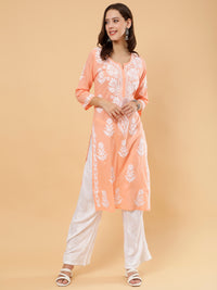 Kiara Cotton Kurti- Peach