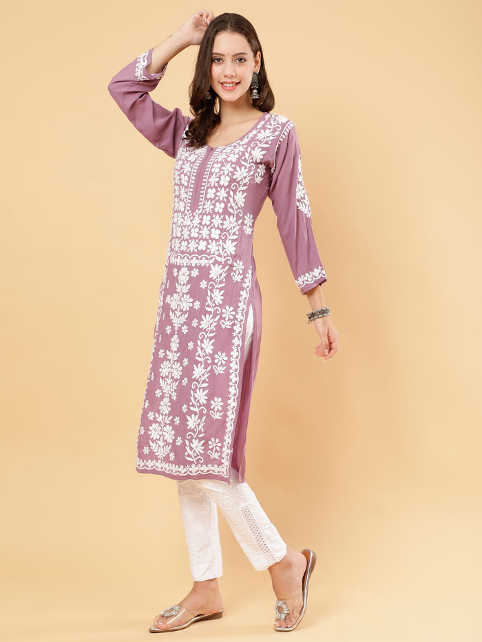 Aadhya Pure Modal Kurti- Purple