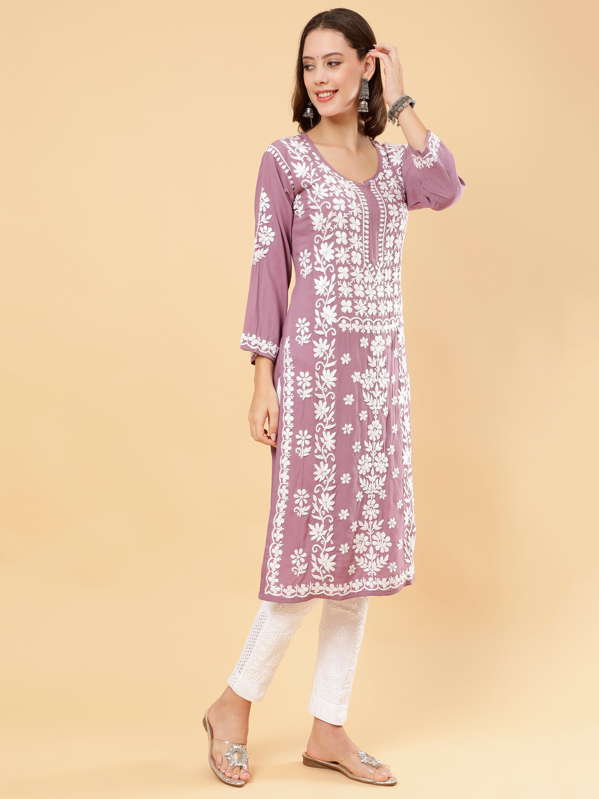 Aadhya Pure Modal Kurti- Purple