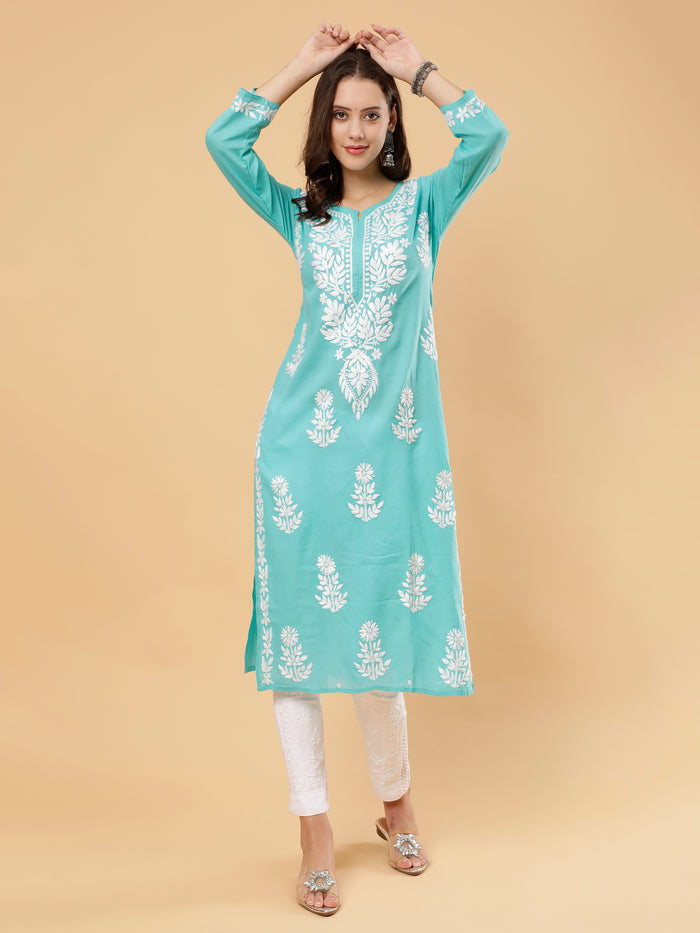 Kiara Cotton Kurti- Mint Green