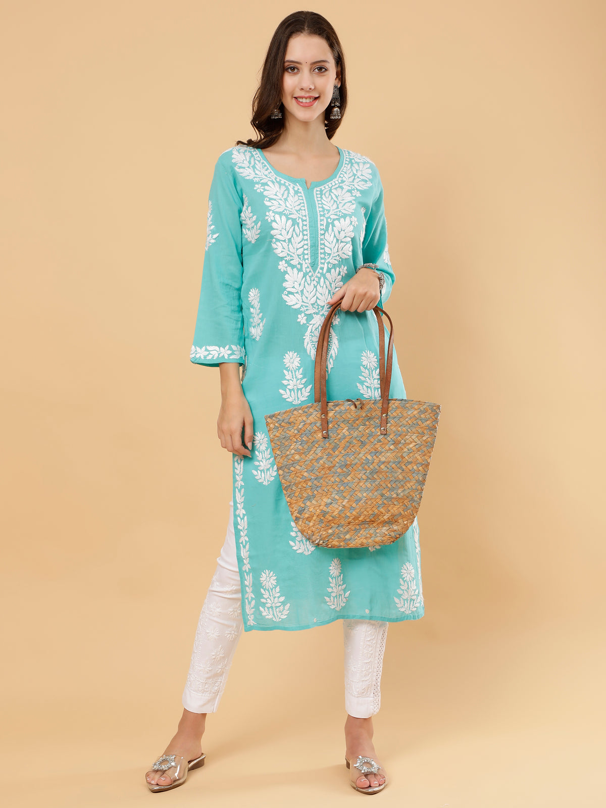 Kiara Cotton Kurti- Mint Green