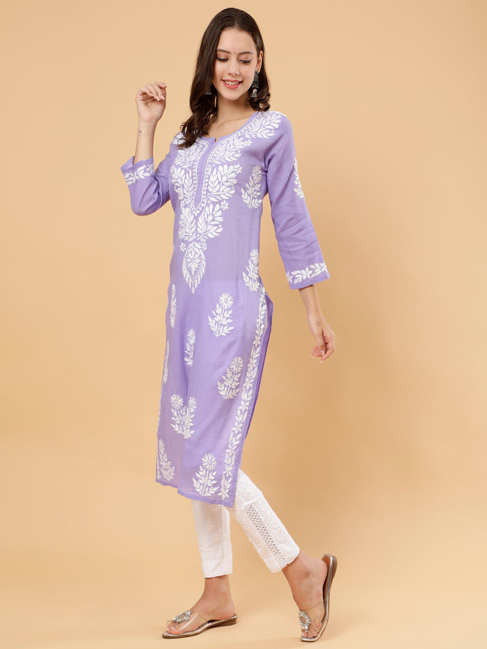 Kiara Cotton Kurti- Lavender