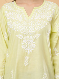 Aarna Cotton Short Kurti- Green