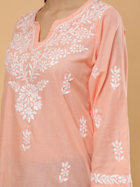 Aarna Cotton Short Kurti- Peach