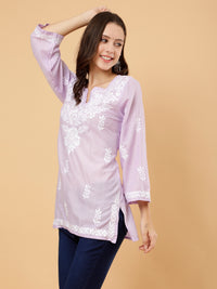 Aarna Cotton Short Kurti- Lavender