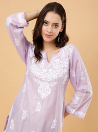 Aarna Cotton Short Kurti- Lavender