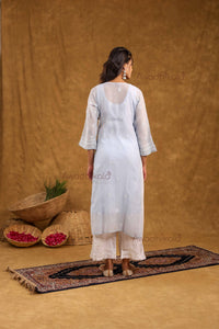 Akira Pure Mulmul Chanderi Kurti- Blue