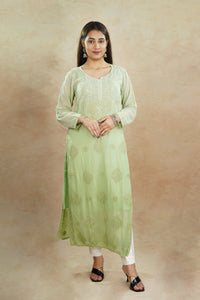 Ruhi Viscose Georgette Kurti- Green