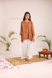 Rhea Muslin Short Kurti- Brown