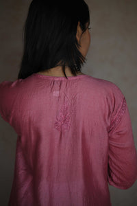 Tara Chanderi Cotton Angarakha Kurti- Pink