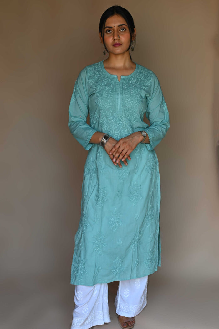 Safar Mulmul Cotton Kurti- Green