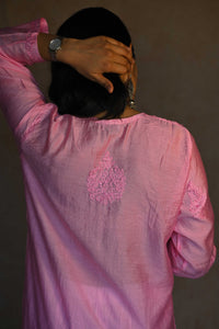 Sifra Chanderi Cotton Kurti- Pink