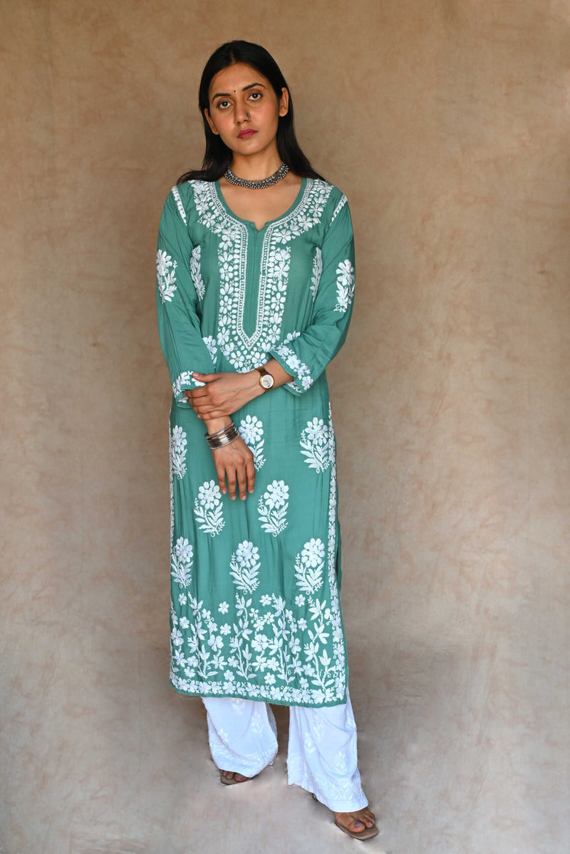 Naaz Pure Modal Kurti- Green