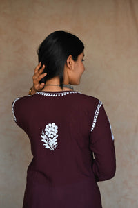 Naaz Pure Modal Kurti- Wine