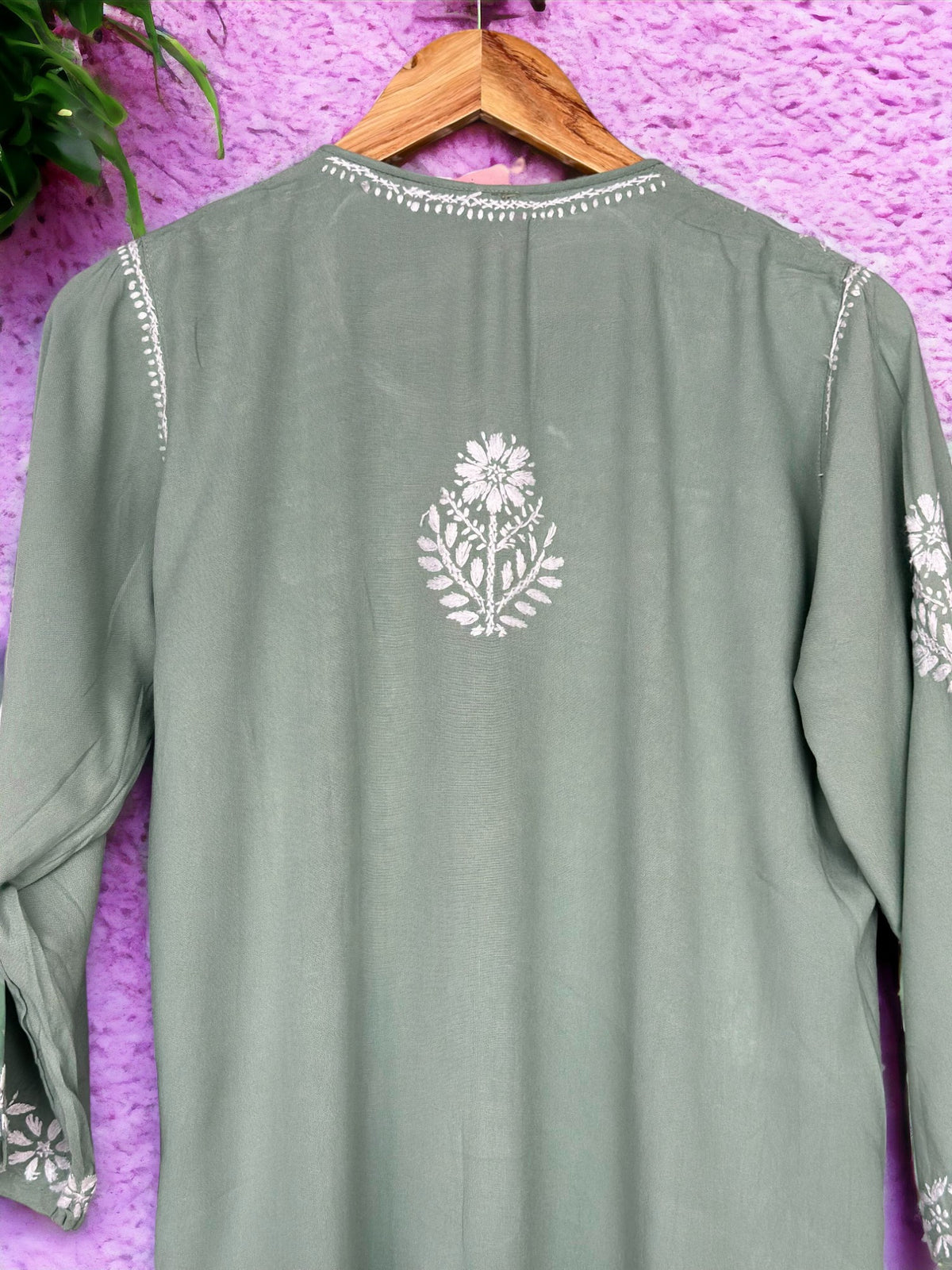 Meher Rayon Cotton Kurti- Green