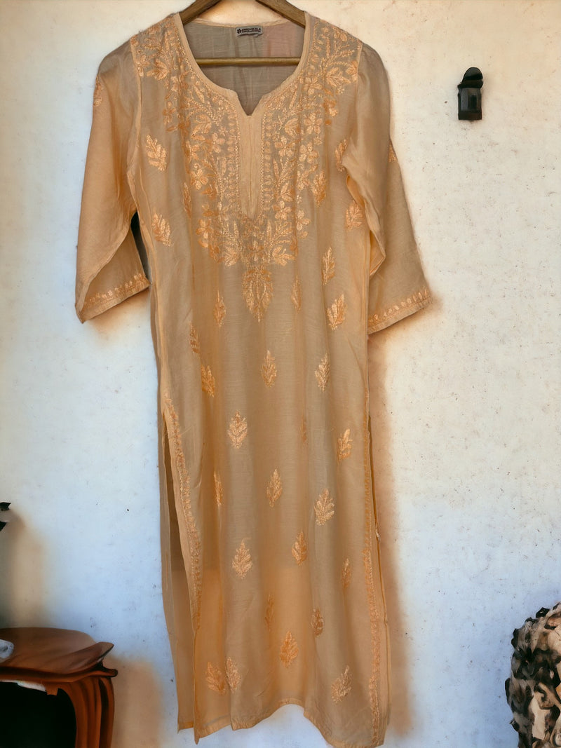 Iti Pure Muslin Kurti- Peach