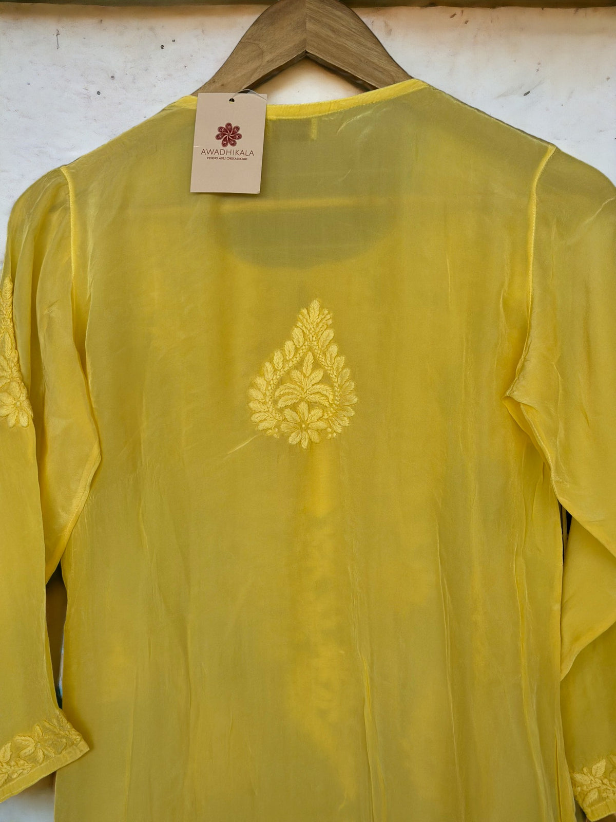 Inayat Crepe Kurti- Yellow