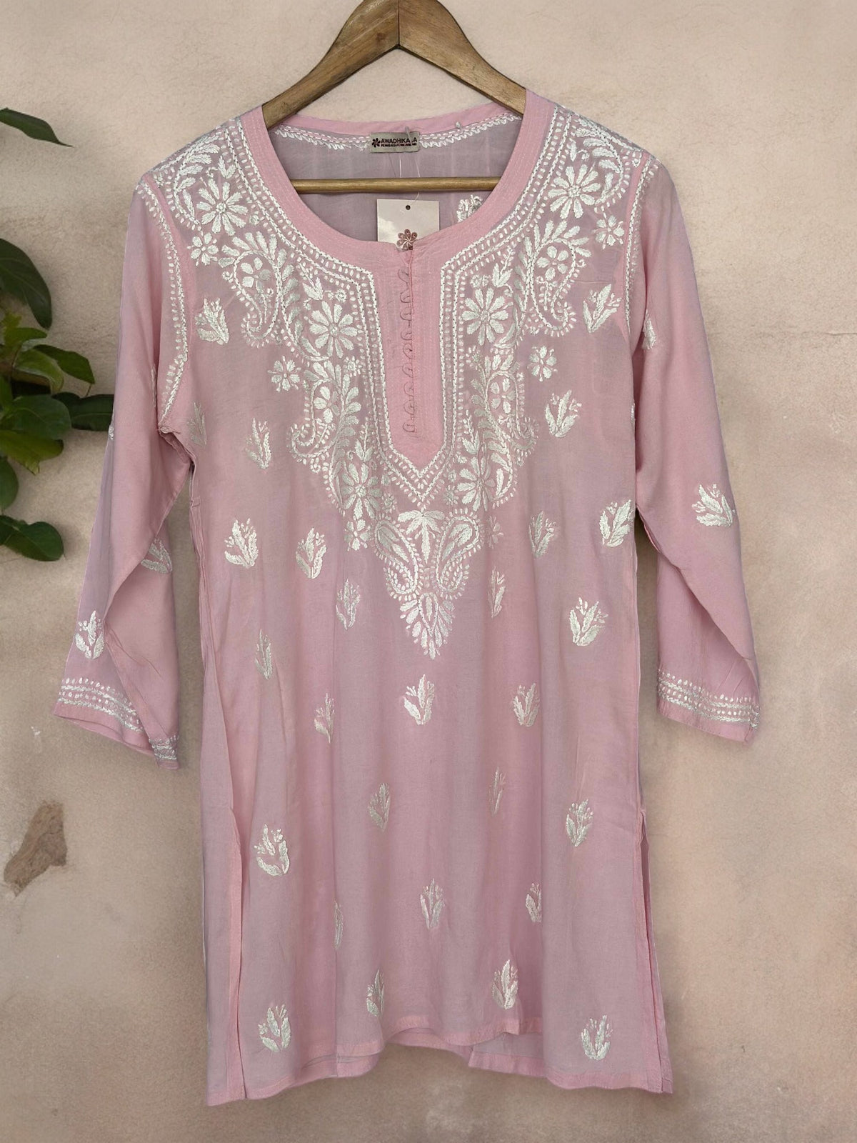 Aiza Modal Short Kurti- Baby Pink