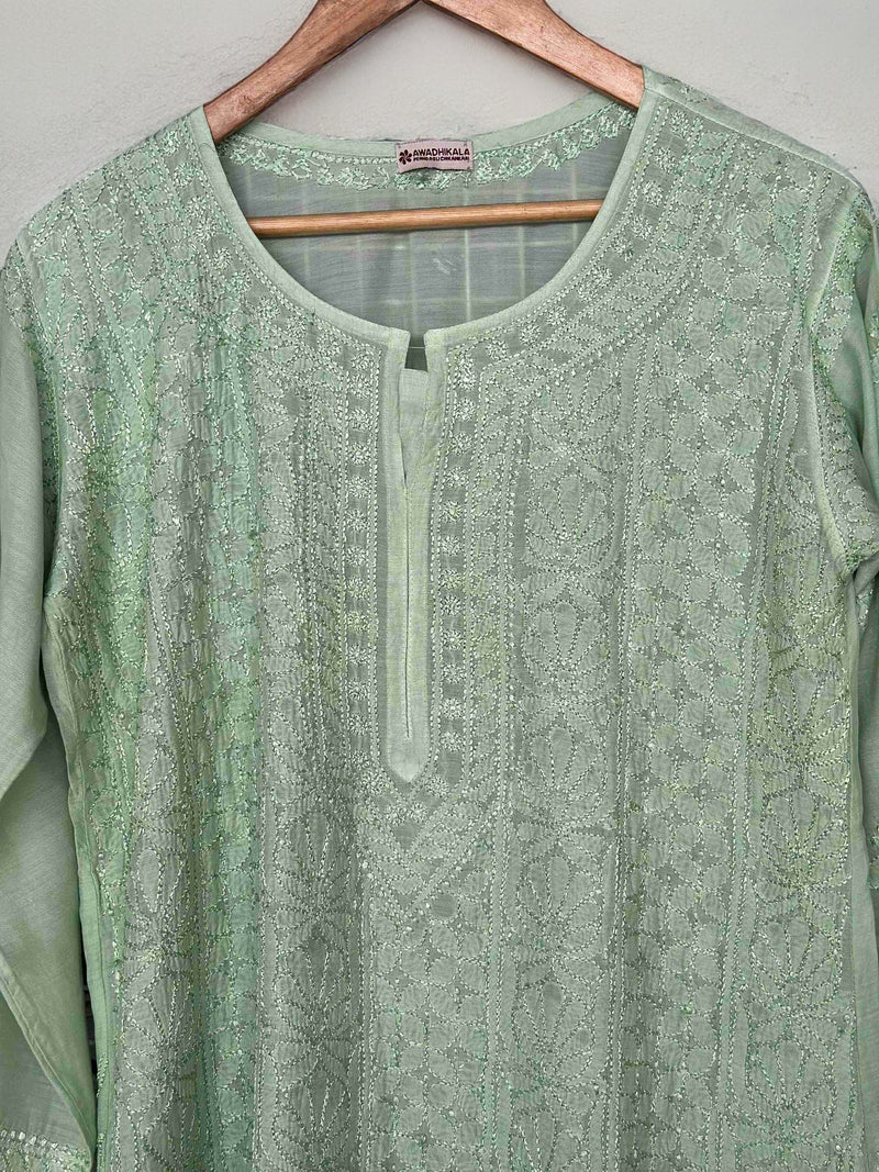 Anu Pure Muslin Kurti- Green