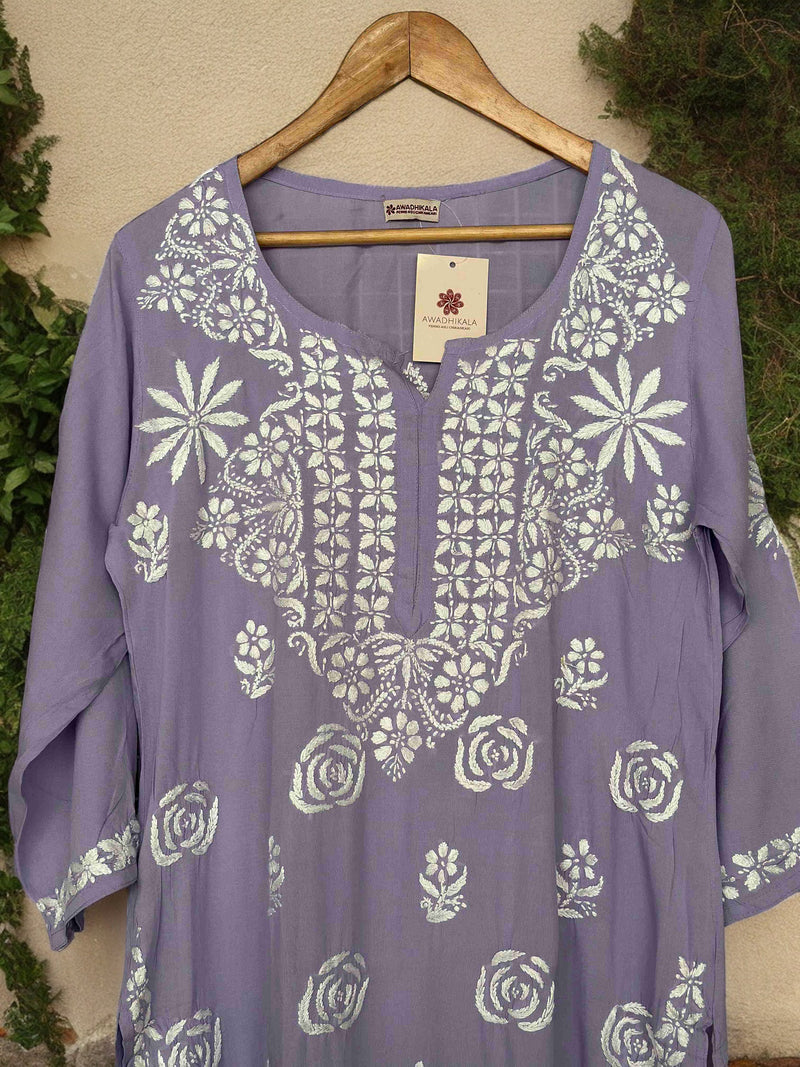 Komal Pure Modal Kurta Set- Lavender