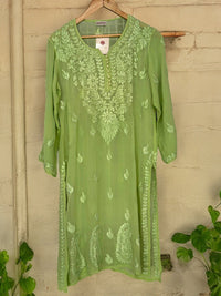 Advika Pure Viscose Kurti- Green