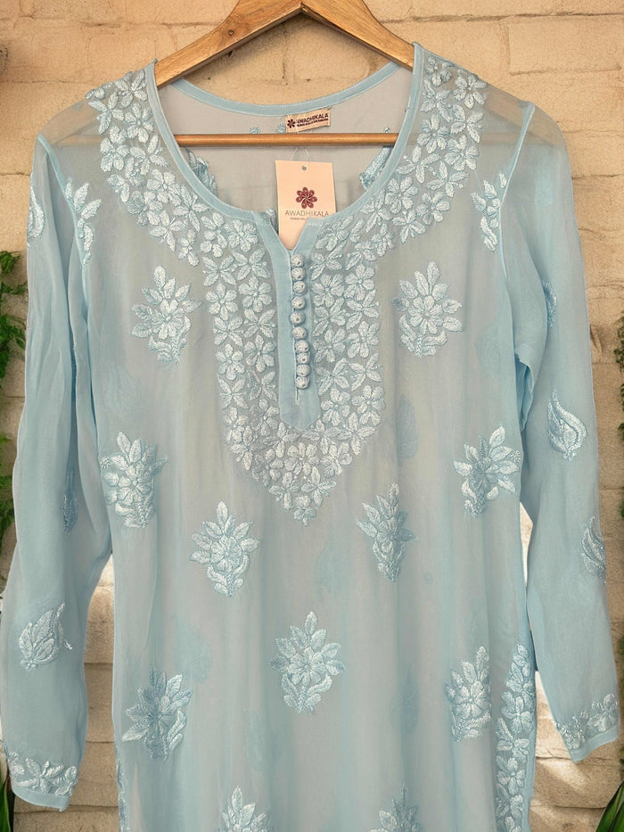 Advika Pure Viscose Kurti- Blue