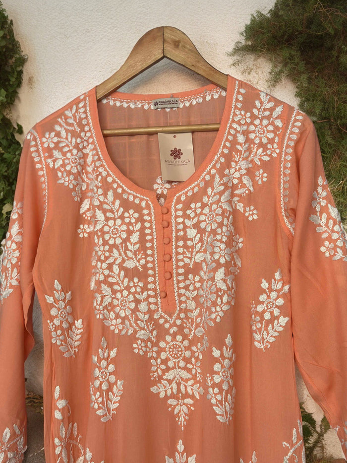 Komal Pure Modal Kurta Set- Peach