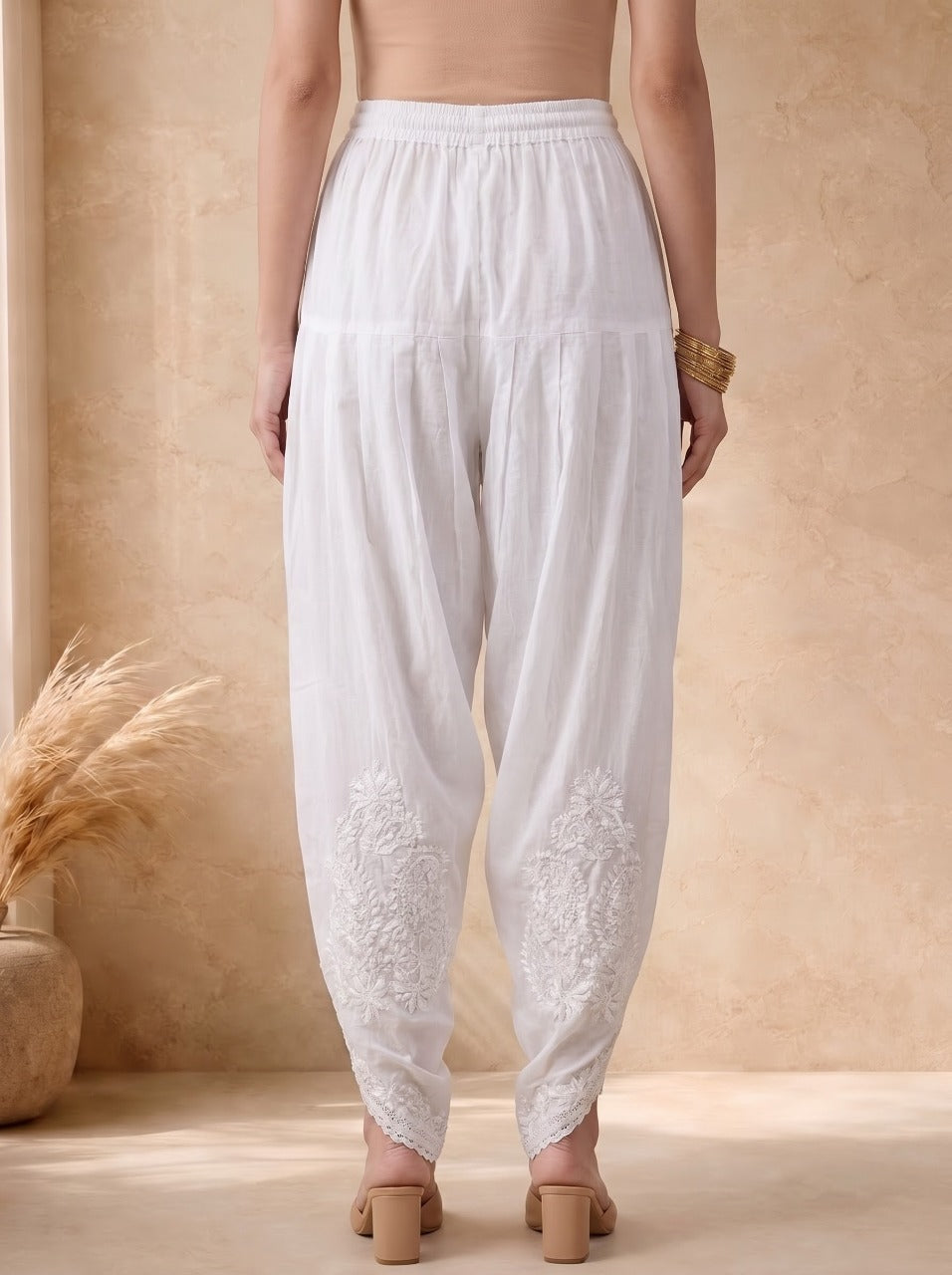 Avni Pure Cotton Dhoti Pants- White