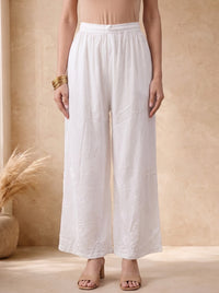 Niharika Rayon Palazzo- White