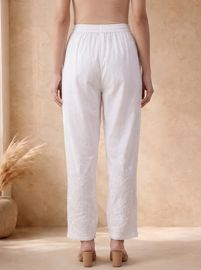 Reema Pure Cotton Pants- White